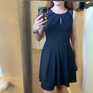 Express Navy dress with black mesh detail